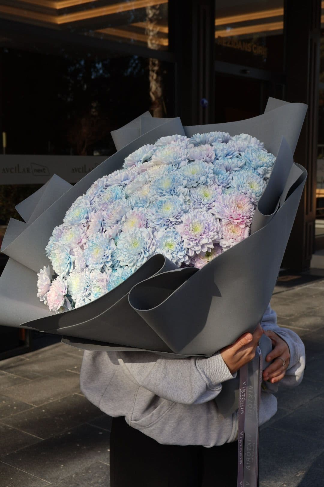 Lila Krizantem Büyük Boy Buket