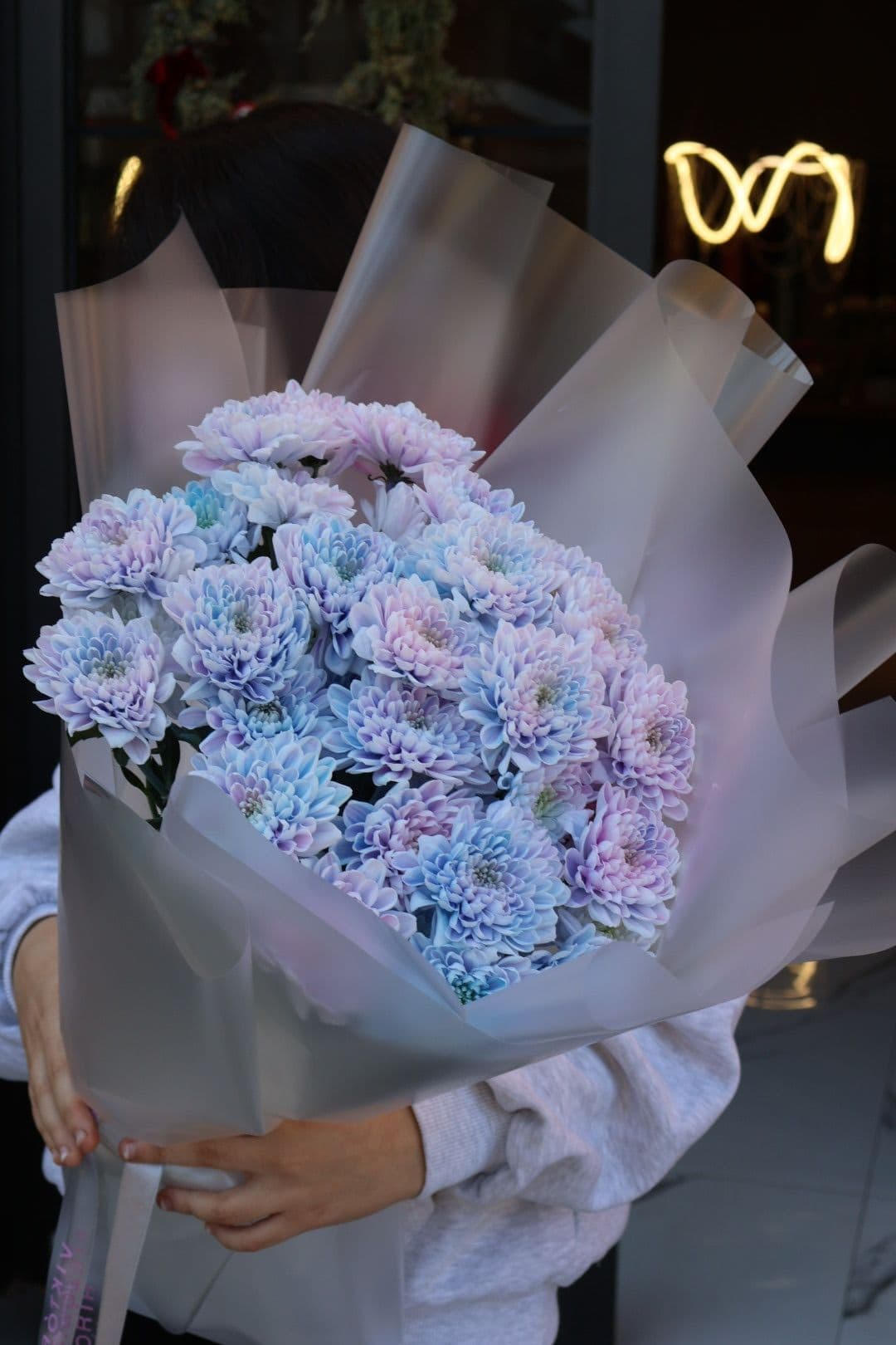 Lila Krizantem Buket